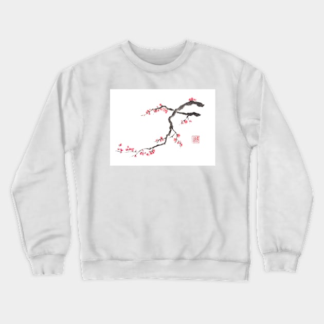 Blushing maid sumi-e painting Crewneck Sweatshirt by Umi-ko